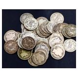 Lot of 50 barber dimes
