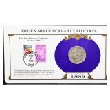 1889 Morgan Silver Dollar with info card