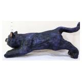Vintage paper mache 18in long black cat