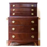 Vintage mahogany hepplewhite chest on chest
