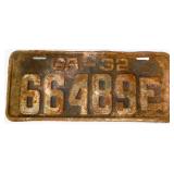 1932 Georgia license plate
