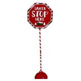 Metal 53.5in Santa Stop Here sign
