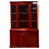 1 piece flat front china cabinet see pics