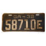 1932 Georgia license plate