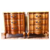Pair French 3 drawer nightstands see pics