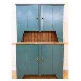 Vintage 1 piece painted farmhouse pantry cabinet