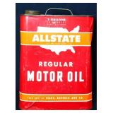 Vintage 2gal Allstate Motor Oil can