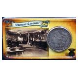 1885 Morgan dollar on Western Saloons Info card