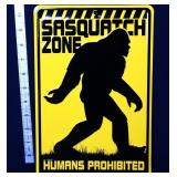 Metal Sasquatch Zone sign