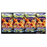 4 sealed Pokemon Brilliant Stars foil card packs