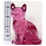 Fenton 3in pink sitting cat figure