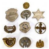 Lot of 10 metal badges
