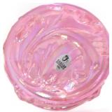 Fenton pink iridescent powder dish