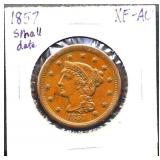 1857 small date large cent