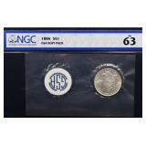Graded MS63 GSA 1886 Morgan silver dollar