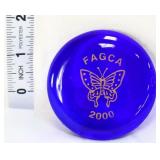 Fenton FAGCA 2000 cobalt round paperweight
