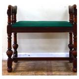 1920s vanity seat w/ green fabric