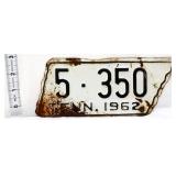 1962 state shape TN motorcycle plate