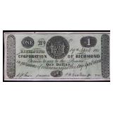 1861 Corporation Of Richmond VA $1 note