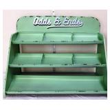 Light green metal Odds & Ends divided tiered shelf
