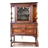 1920s 2 drawer 1 door china cabinet