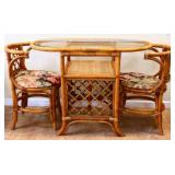 3 piece vintage rattan small dining set see pic