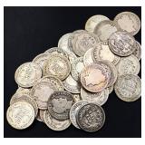 Lot of 50 barber dimes