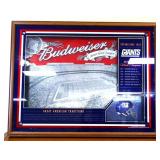 Framed 44.5x34.5 Budweiser NY Giants mirror adv