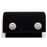 PAIR OF GENUINE DIAMOND WHEEL EARRINGS