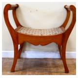 Vintage wood curve arm vanity seat