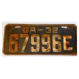 1932 Georgia license plate