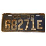 1932 Georgia license plate