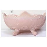 Vntg Jeanette lombardi footed pink milk glass bowl