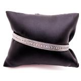 White sapphire bangle bracelet, lab created