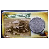 1888 Morgan dollar on Chuck Wagons Info card