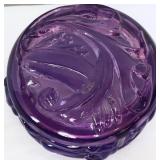 Fenton purple round powder dish