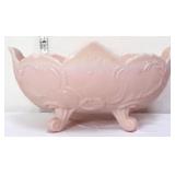 Vntg Jeanette lombardi footed pink milk glass bowl