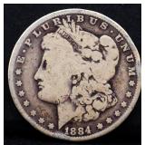 1884O Morgan silver dollar