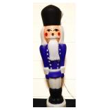 Vintage 38in nutcracker in blue blow mold NO SHIP