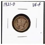 1921D mercury dime