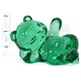Fenton green waving teddy bear figure