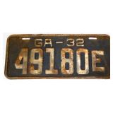 1932 Georgia license plate