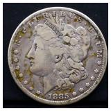 1885 Morgan silver dollar
