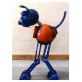 Metal 22in yard art dog w/ spring head