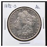 1892O Morgan silver dollar