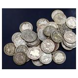 Lot of 50 barber dimes