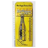 Vntg 9.5x25.5 metal Dr Pepper adv thermometer