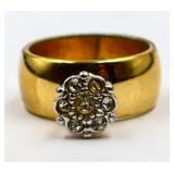 Gold FILLED white sapphire ladies ring, lab grown