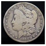 1882O Morgan silver dollar