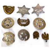 Lot of 10 metal badges